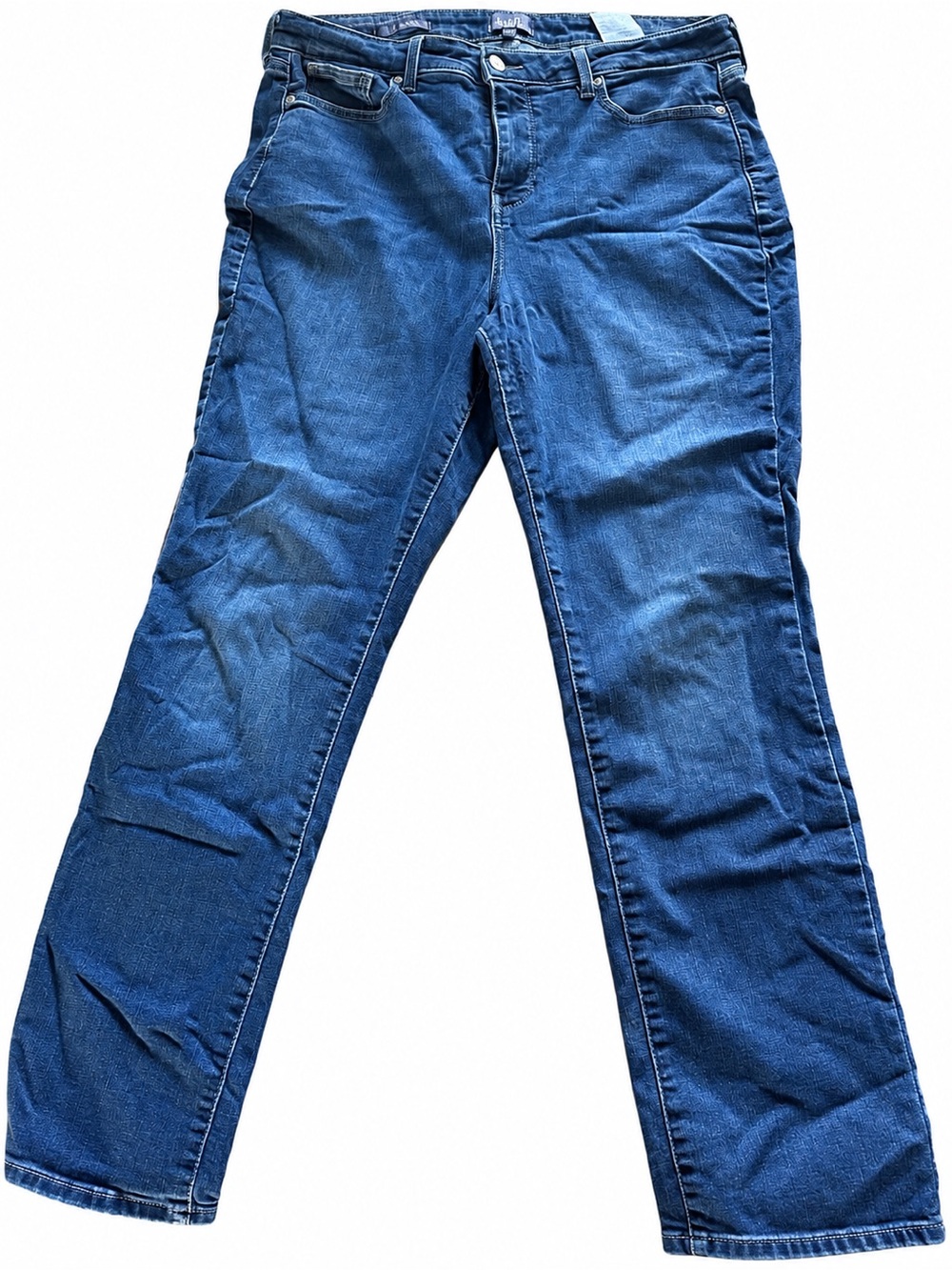 NYDJ Sheri Slim Jeans Womens Medium Wash Blue Lift Tuck Waist Match Size 14